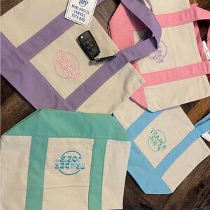Trader Joe’s Mini Pastel Canvas Tote Bag Set